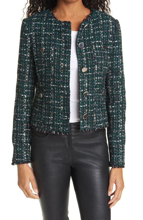 women boucle tweed jacket.